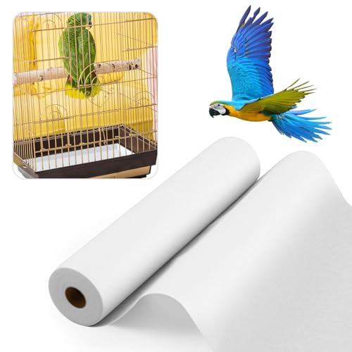 Drydiet Cage Liner for Birds 100 ft x 18 Inch Disposable Parakeet Cage Liners Precut Absorbent Bird Paper Accessories for Pet Animal Parrot Parakeet, Conure, Superior Absorbent Liner (White) - size: 100 ft x 18 Inch