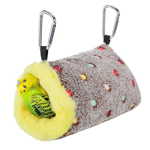 MEWTOGO Small Winter Warm Bird Nest for Cage - Comfortable Birds Bed with Support Plate, Hanging Shed Hideaway Hammock Hut Gift for Budgerigar Canaries Lovebirds - size: Small