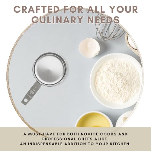 1 Cup Stainless Steel Measuring Cup | Sturdy Metal 250 ml | 240 cc | 8 oz | Single Cup for Wet and Dry Ingredients | Great for use as 1 Cup Dog Food Scoop - 1 PK - size: 1 Cup