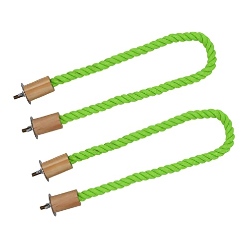 2 Pack Bird Hemp Rope Perch Swing, Bird Cage Stand Pole Accessories, Paw Grinding Standing Climbing Perch for Parrot, Parakeet, Budgies, Lovebirds(23.62"/60 cm) - color: Green, size: 23.62 inches