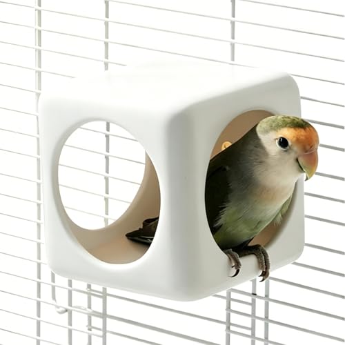 Parrot Ceramic Tunnel nest,DIY Birds House(White) | Summer Coeramic nest,Birdcage decoration, DIY multiple combinations - color: white