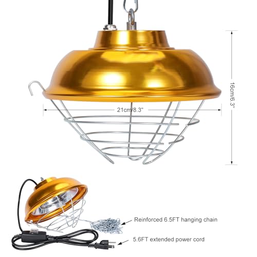 Chicken Heat Lamp Chick Brooder Chickens Coop Heater | Waterproof Heating Lamp for Outdoor & Indoor, 300W Heater for Dog Rabbit Duck Chicken Piglet Goat, 2 adjustable heat settings