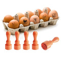 AHANDMAKER 5 Styles Small Wooden Rubber Egg Stamp Mini Chicken Chicks Theme Stamp Unique Designs for Easter Egg Decoration DIY Making Scrapbooking Card Stamping Crafting - style: Chicken Chicks