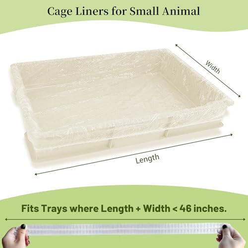 Disposable 50 pcs Small Animal Cage Liners | Rabbit Tray Film Liner Bunny Litter Pan Bags Guinea Pig Cage Toilet Plastic Film for Bird Hamster Chinchilla Hedgehog - size: Large - L+W ＜ 46''