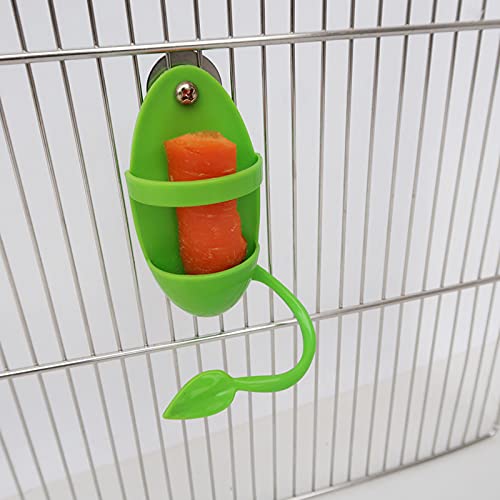 2Pcs Plastic Cuttlebone Holder Bird Feeding Cup Rack - Fruit & Gnawing Accessories for Bird Cage & Parrot