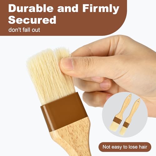 4 pcs Pastry Brush, Natural Bristle Basting Brush for Cooking and Baking, Premium BBQ Brushes for Butter, Oil, Egg, Sauce, Turkey, Marinade and Kitchen Food by SFIUYLB - color: 1inch & 1.5inches -- 4PCS