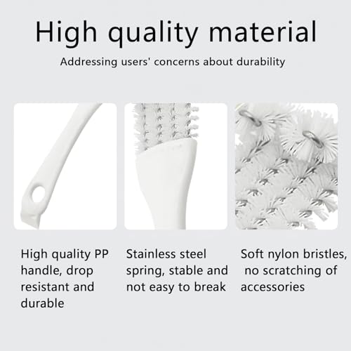 2Pcs X Clearance Bird Cage Cleaner with Scientific Handle, Durable PP+Stainless Steel Nylon Pet Brush for Easy Efficient Cleaning Parrot Cage Perch Toy Nest Accessories