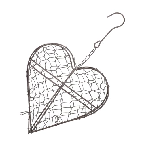 HANABASS 3pcs Flower Hanging Basket Heart Shape Frame Pot for Home Decoration Rustic Wall Planter for Plants and Greenery Display - color: Brown3, size: 36.5X20CM