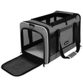 GAPZER Cat Carrier 18x11x11 Top Load, Soft-Sided Pet Travel Bag Over 15 lbs | Collapsible Small Dog Puppy Crate 10 Pound, Small Animal Rabbit Kennel Carrying Case, Kitten Mesh Cage Medium Cat Under 25 lb - color: Grey
