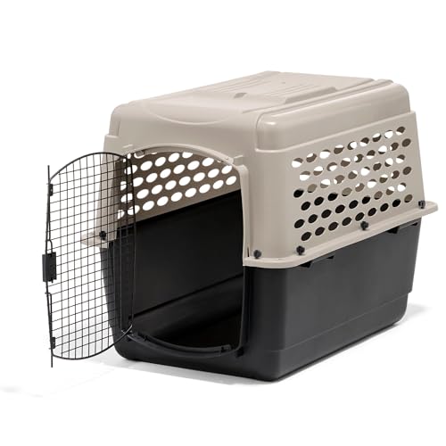 Petmate Vari Dog Kennel - Portable Dog Carriers & Crates for Large Dogs, Airline-Friendly, Durable Plastic, Pet Carrier For Home and Travel, 36 Inches, Taupe and Black - size: 36.0"L x 25.0"W x 27.0"H