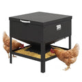 Metal Chicken Feeder, 56L Large Capacity Galvanized Steel Poultry Feeder with Raised Legs, 18 x 19.3 x 18 in Feed Storage Bin for Chickens, Ducks and Backyard Coop, Black