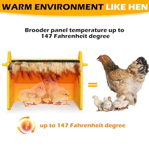 Heating Brooder Plate for Chicks Ducklings, Adjustable Brooder House for Keeping Poultry Warm(Yellow, M) - color: Yellow, size: 8.6"L x 9.8"W x 13.0"H