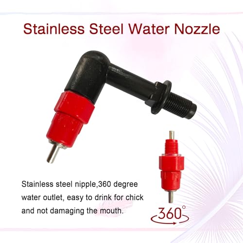 Chick Nipple Drinker Chicken Waterer Quail Water Nipples No Freeze Nipple for Rabbit (Plastic)