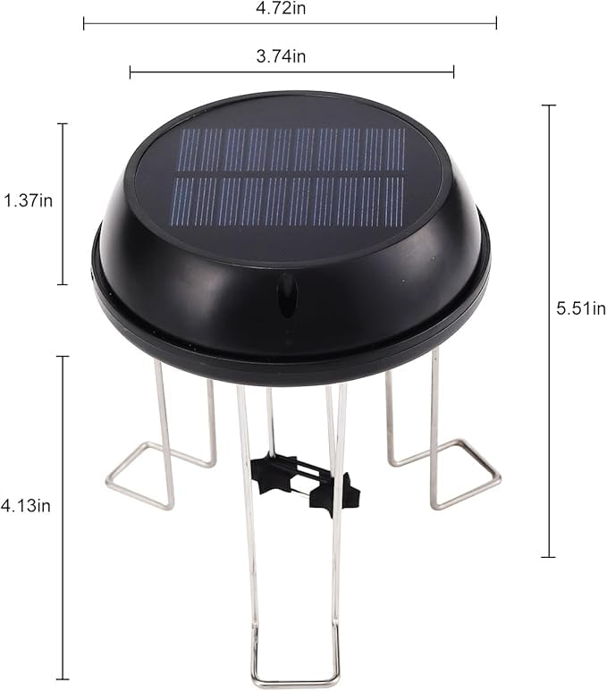 Bird Bath Solar Water Wiggler, Stainless Steel Swing Bubbler, Solar Water Circulator for Garden Pond & Landscape Pool