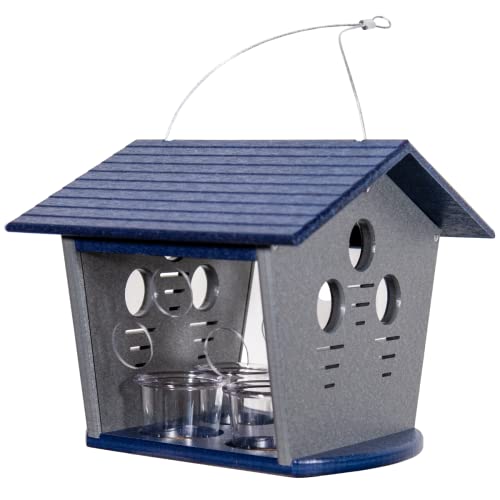 Ultimate Enclosed Bluebird Feeder - Keeps Starlings and Bully Birds Out - Holds 2 Cups Dried Mealworms