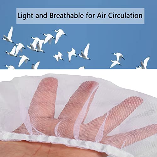 Hakeeta Bird Cage Skirt, Mesh Bird Seed Catcher, Birds Cage Airy Net Cover, Soft Nylon Ventilated Skirt Traps Cage Basket Seed Guard Parrot with Adjustable Drawstring.(Large Size-XL(White) - color: White
