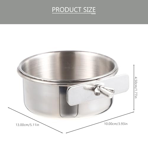 Stainless Steel Bird Food Bowl Parrot Feed Cup with Brackets Bird Cage Feeder Cups for Parakeets Cockatiels Doves Pigeons Hanging Food and Water Dish 4-Pack 4.92 X 3.93 X 3.54 in - size: 4PCS