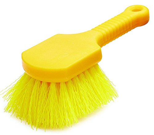 Rubbermaid Commercial 8" Utility Scrub Brush, Plastic Handle, Synthetic Bristles, Cleaning, Multi Purpose, Heavy Duty, Outdoor, Wheels and Tires (Pack of 6) - size: Single Pack (Pack of 6)