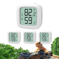 4-Pack Reptile Thermometer and Hygrometer – Digital LCD Temp & Humidity Meter for Bearded Dragon, Snake, Lizard Tanks, Incubation Boxes, Plant Terrariums & Indoor Use - size: KD30M-White-4PCS