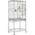 Yaheetech Metal Large Bird Cage Parrot Parakeet Cage w/Stand for Small Parrot Cockatiel Sun Parakeet Lovebird Budgie Finch Canary Green Cheek Conure, 54inch - color: Light Gray