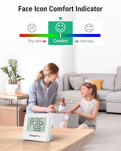 TempPro TempAir 3 Pack Digital Hygrometer Indoor Thermometer of 260FT | Bluetooth Thermometer Humidity Meter with Smart App, Room Thermometer with Temperature Humidity Sensor - size: Bluetooth Thermometer