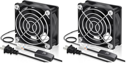 GDSTIME EC Cooling Fan 60mm x 60mm x 25mm AC 110V 115V 120V 220V 240V Dual Ball Bearings (Pack of 2) - size: 60x25mm (Pack of 2)
