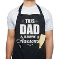 VAGAVY 100% Cotton, Black Funny Aprons for Men, Dad, Husband - Birthday, Father’s Day Grilling Gifts for Papa, Husband. - color: This Dad is Flippin' Awesome