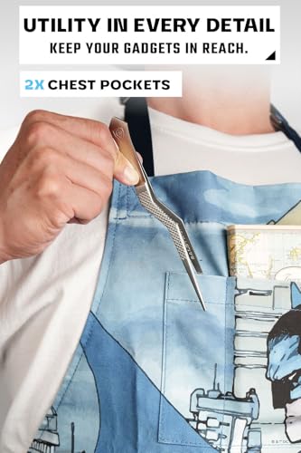 Dalstrong Chef's Apron - Batman™ Edition - Premium 100% Breathable Cotton - 2x Deep Chest Pockets - Neck & Waist Strap - color: Blue