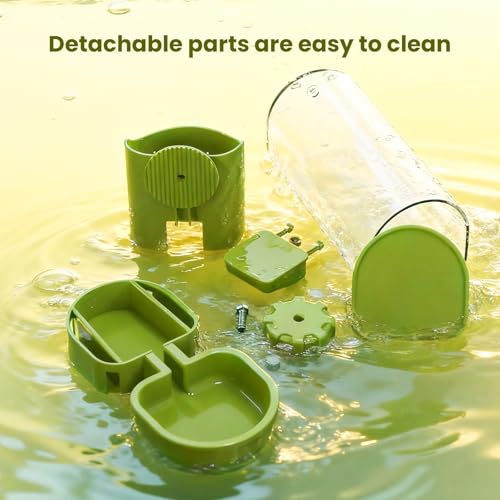 Rabbit Water Bottle for Cage Crate, 29oz No Drip Hanging Automatic Pet Water Dispenser for Small Animal Guinea Pig Bunny Chinchilla Ferret Hedgehog Puppy Cat (Green) - color: Green