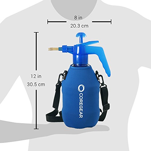 (Ultra Cool™ XLS) USA Misters 1.5 Liter Mister & Sprayer Personal Water Pump with Full Neoprene Jacket and Built-in Carrying Strap - color: Blue