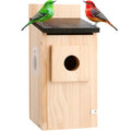 Birdhouse, Bird Houses for Outside, Weatherproof Bird House for Outdoors Cedar Bluebird House with Natural Wooden, Sturdy Nest Box for Chickadees, Titmice, Cardinals, Wrens