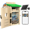 Bird House with Camera,Solar Smart Birdhouse with Camera Inside | Motion Detect & Night Vision,App Control,Wi-Fi Bird Watching for Backyard Nesting,Bird House for Outside with Camera,Green - color: Light Green