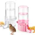 2 Pack Quail Waterer, Leak-Proof & Anti-Drowning Design, 16.7 oz Automatic Gravity Chicks Water Feeder with Hanging Hooks, Easy Clean Transparent Water Dispenser for Quail & Small Birds