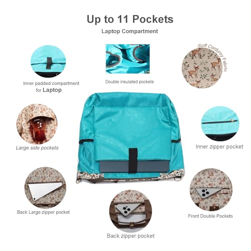 Diaper Tote Bag Totepack Backpack Crossbody Bag 3 in 1 for Women Laptop Backpack Multifunctional with Insulated Pockets - color: Corduroy Fawn