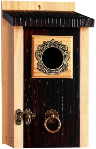 SISTERBIRD Bluebird Houses for Outside, Blue Bird House, Assembly Required - color: Deeply Burnt Vintage Hue -- 1PK