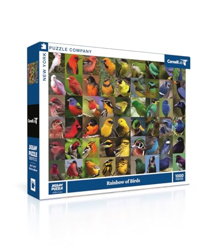 New York Puzzle Company - Cornell Lab Rainbow of Birds - 1000 Piece Jigsaw Puzzle for Adults - color: Rainbow of Birds 1000 Piece