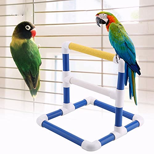 Training Stand Pet Bird Table Perch Stands PVC Bird Standing Bird Shower Bath Stand Rack Standing Gym Training Grinding Toy Playstand Holder(Scrub) - color: Scrub