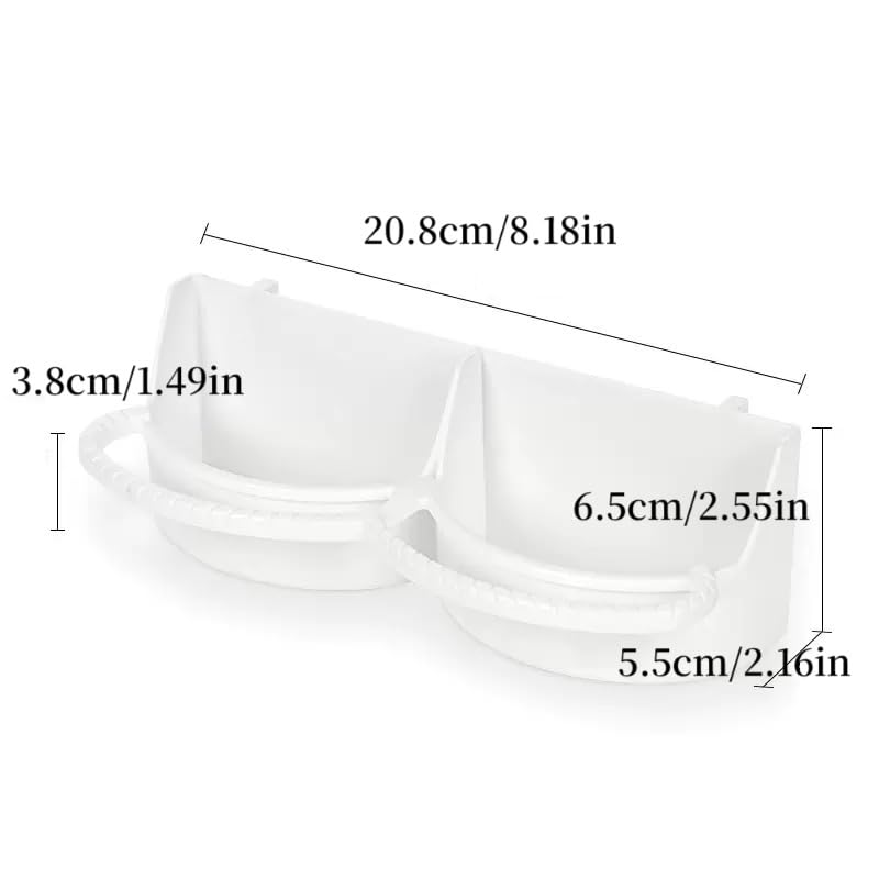 Bird Feeder for Cage, Hanging Plastic Feeder with Hooks, Large Capacity Water Food Bowl Cage Accessories, Water Dispenser with Perches for Small Bird Parakeet Cockatiel Canary Parrot