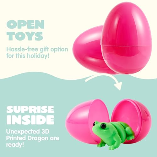 JOYIN 12Pcs Prefilled Easter Eggs with 3D Mini Animals, Magic Toy, Easter Basket Stuffers for Boys & Girls, Easter Theme Party Favors, Easter Egg Hunt, Classroom Prize Supplies(Age 8+) - style: Funny