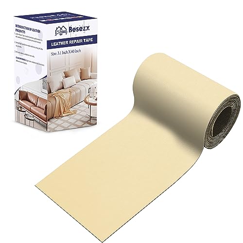Leather Repair Patch Tape Kit, Self Adhesive Leather Repair for Furniture, Couch, Sofa, Car Seats,Office Chair,Vinyl Repair Kit.3.1inx60in - color: Bright Khaki, size: 3.1 in x 60 in