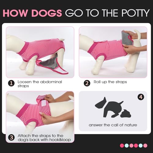 Recovery Suit for Dogs Post-Surgery,Dog Surgery Suit Female Spay | Dog Onesie for Surgery Female Collar Cone Alternative Surgical Shirt,Male Dog Neuter Suits Rose Stripes XS - color: Rose Stripes, size: Xs(back:8.3-11.4in,wt:4-7lbs)