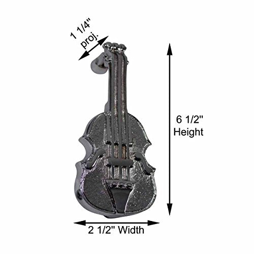 Renovators Supply Manufacturing Brass Door Knockers for Front Door 6.5 in. Violin Style Chrome Plated Brass Door Knocker with Mounting Hardware - color: Chrome Violin