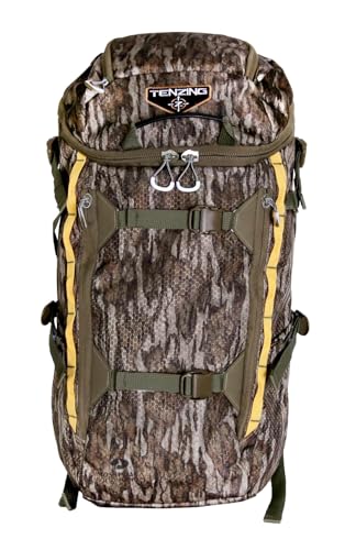 TENZING 1500 Whitetail Day Pack, Olive Green, Ultra-Durable Hunting Backpack with 4 Compartments & 10 Organizational Pockets Camo Backpack for Hunting Gear and Equipment - color: Mossy Oak Bottomland
