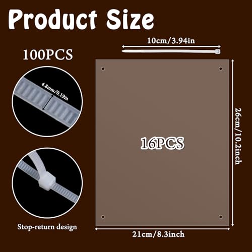 16 Pcs Rabbit Cage Urine Guard 10.2'' x 8.3'' Plastic Pet Splash Guard Panels Liner Protection Clear Edge Liner Guinea Pig Side Lining Habitat Siding Cage Protector
