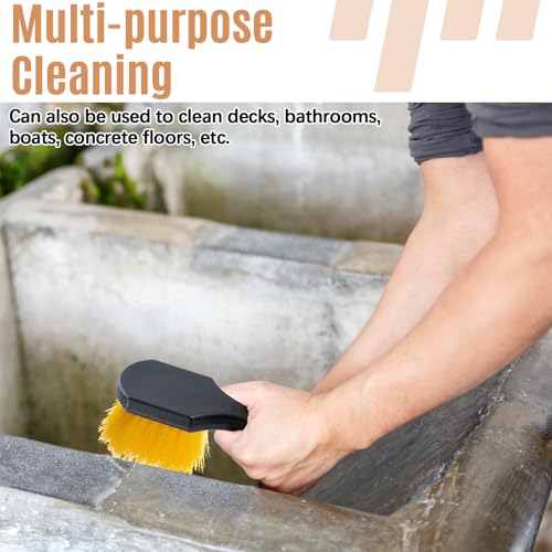 CroBlissful 2 Pcs Bird Bath Cleaning Brush Hard Bristle Stiff Bristle Brush with Plastic Handle Utility Scrub for Bird Feeder Bath Accessories Fountain Outdoor Cleaning(Yellow) - color: Yellow