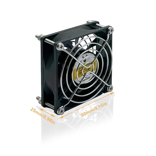 80mm x 25mm DC 12V Cooling Fan,AC 100V-240V Speed Control | Dual Ball Bearings,Brushless Fan for Cabinet Computer Case Chassis Server Workstation Amplifier Xbox Pet Box Cooling - style: 3.15inx1in