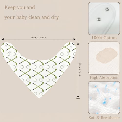 Baby Organic Cotton Teething Cloth Newborn Baby Burp Cloth Bandana Drool Cloth for Drooling Cotton Baby Gifts - color: Golf
