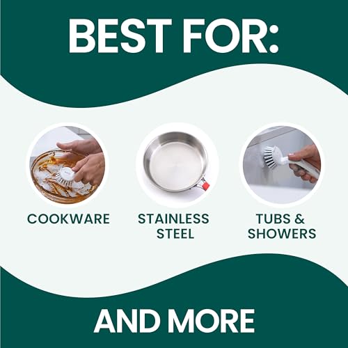 Scotch-Brite Handy Brush, 1 Pack | Small & Durable Dish Brush with H&le for Scrubbing Cookware, Tubs, Sinks, Car Tires & More without Scratching