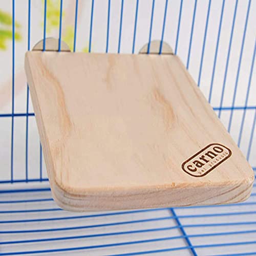 Litewoo Bird Wood Perch Platform Stand Shelf for Parrot Budgie Parakeet, M | Natural wood, smooth sanded surface for chew/stand, for small-medium birds/cockatiel/conure/cockatoo/cage, 7.09x5.12x0.59in