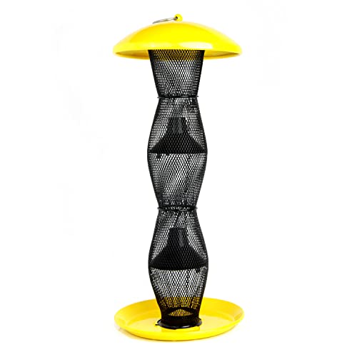 Perky-Pet YB5F00340 Yellow & Black Finch Tube Wild Bird Feeder